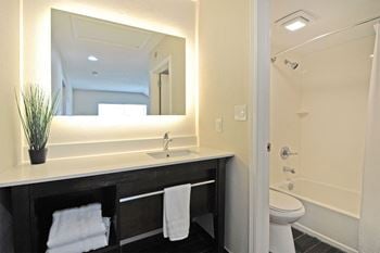 White countertops in bathrooms